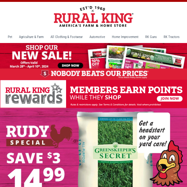 Spring Super Sale! Save Big on All Things Spring + All the Essentials for Farm & Home!