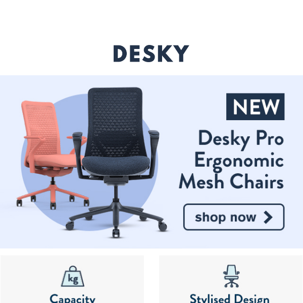 NEW Desky Pro Ergonomic Mesh Chairs