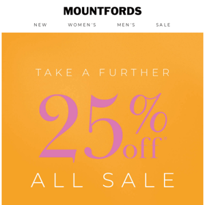 Take A Further 25% Off All Sale | On Now