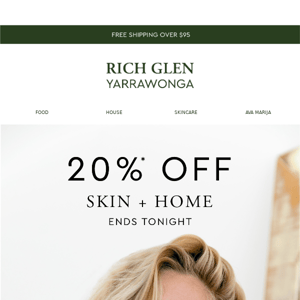 20% off Skin + Home ends tonight! ⚡