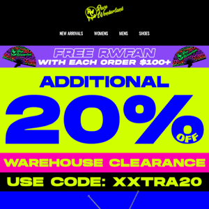 XXTRA 20% OFF WAREHOUSE CLEARANCE 💸 😍
