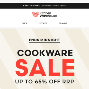 ENDS TONIGHT: Up to 65% off RRP cookware