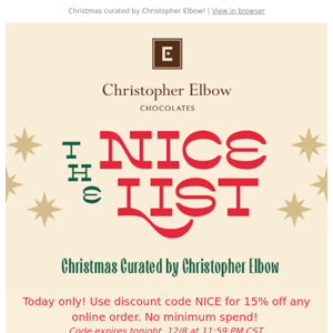 You're on our Nice List 🎅 15% off code is inside!