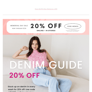 Don't wait! 20% off Denim!