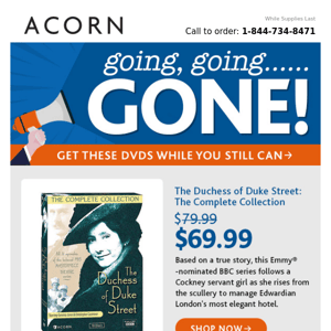 Limited Availability DVDs! Going, Going...