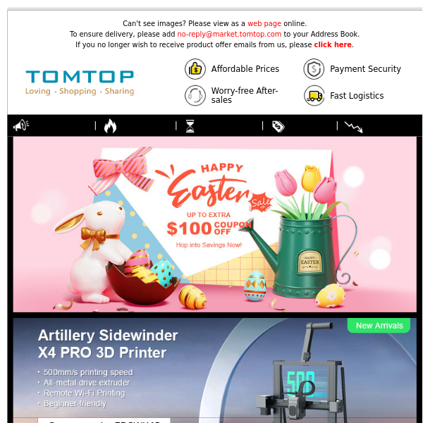 Happy Easter Sale - Max Extra $100 Coupon Off, Hop into Savings Now! 