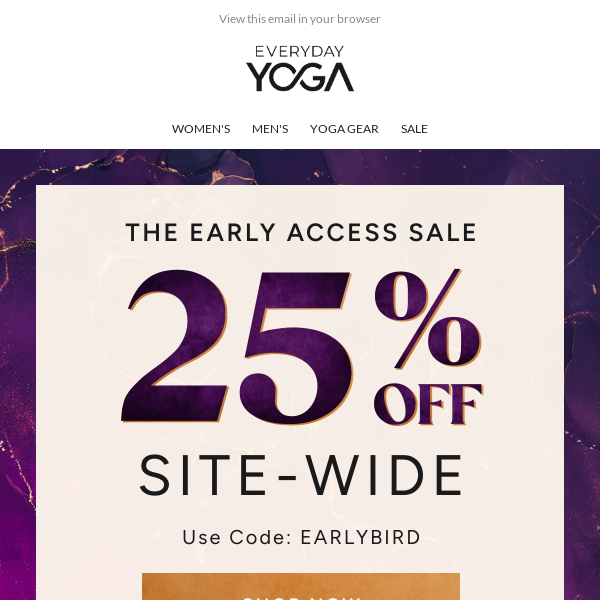 Early Black Friday Sale: 25% OFF Site-Wide