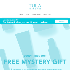 ENDS TONIGHT! Get a free full-size mystery gift