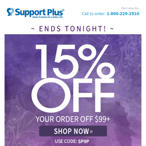 15% Off! LAST DAY