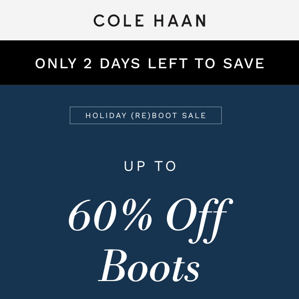48 hours left to save on boots