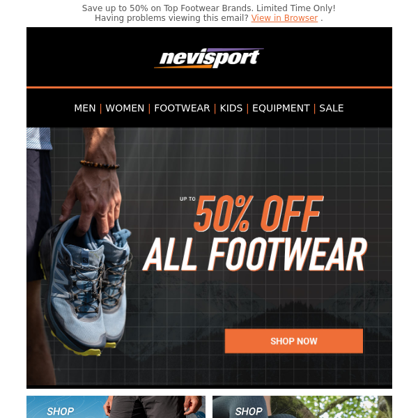 Up to 50% off All Footwear