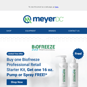 Receive a Free Gift with the Purchase of a Biofreeze Starter Kit.