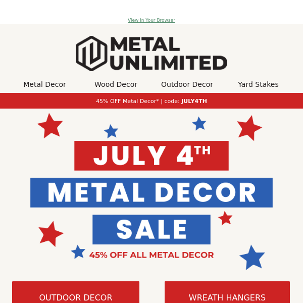 45% OFF METAL DECOR 🇺🇸