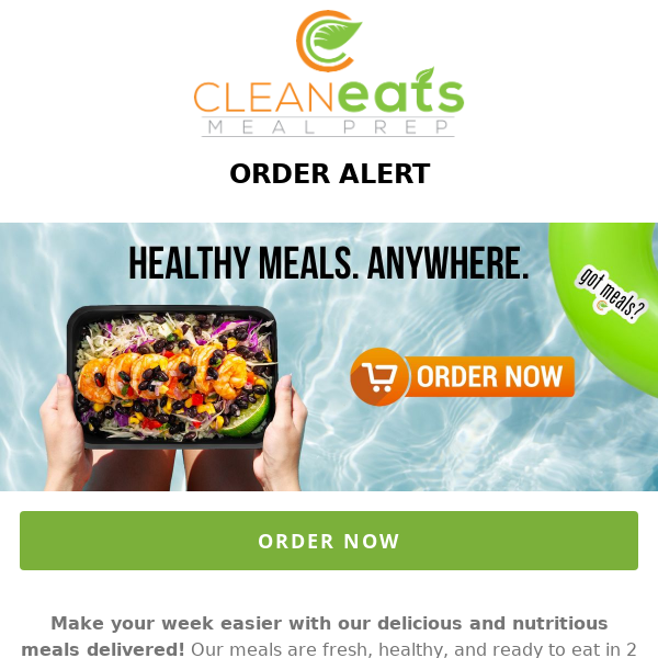 ORDER Alert from Clean Eats 😃 Place your order today for upcoming week! Check out 3 NEW SPECIALS.