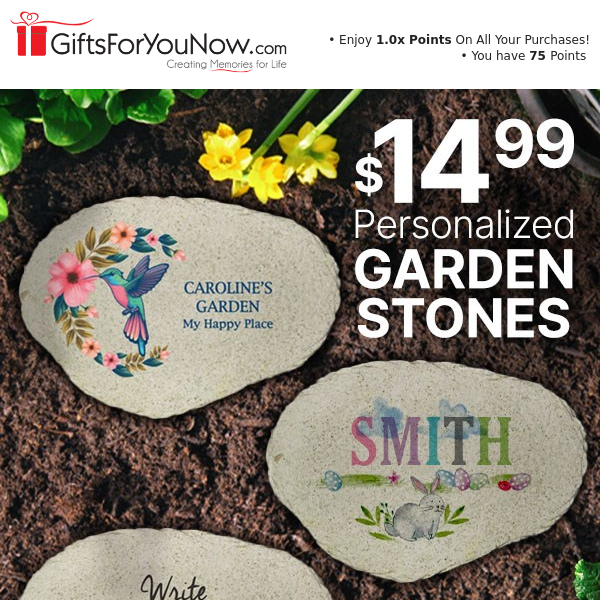 $14.99 Personalized Garden Stones