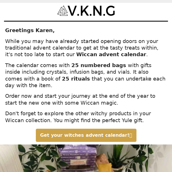 𖤐 Get your hands on our Wiccan advent calendar