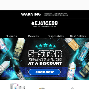 🤩 5-Star Reviewed e-Juices at a Discount
