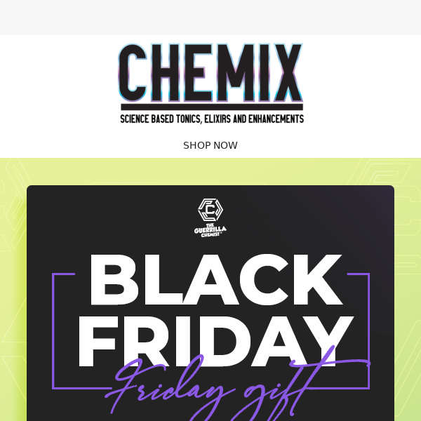 Get Your FREE Chemix Pre-Workout All Weekend Long...