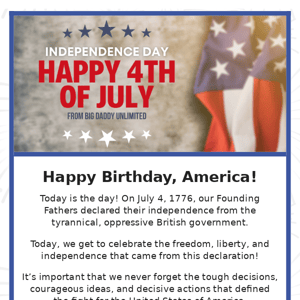 A special Independence Day message for you!