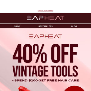 🔥 HURRY Get 40% OFF All Vintage Hot Tools ❗