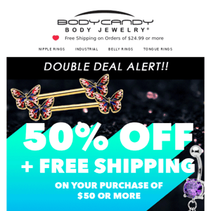 50% + FREE Shipping