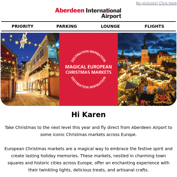 Plan your festive adventure to magical European Christmas markets Aberdeen Airport ❄️