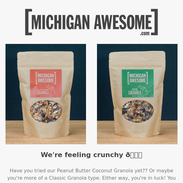 FREE Granola with orders over $20 today!