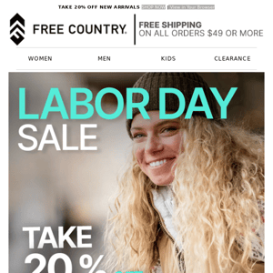 Labor Day Sale: 20% OFF All New Arrivals!