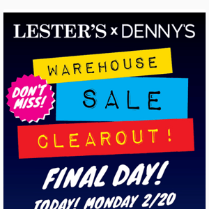 FINAL DAY 🛑 WAREHOUSE SALE CLEAROUT!