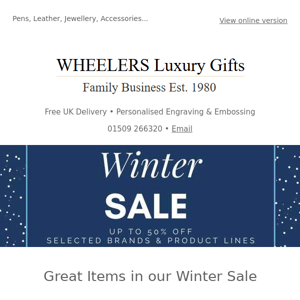 Great Items in our Winter Sale