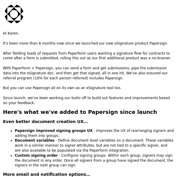 Papersign eSignature Product Updates (we've been busy...)