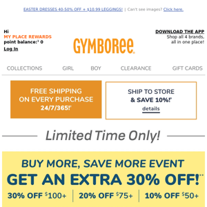 EXTRA 30% OFF ENTIRE PURCHASE WITH SAVEMORE!!