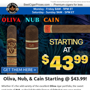 🎯 Oliva, Cain, & Nub Starting @ $43.99 🎯