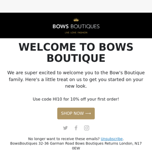 Welcome to Bows Boutique!