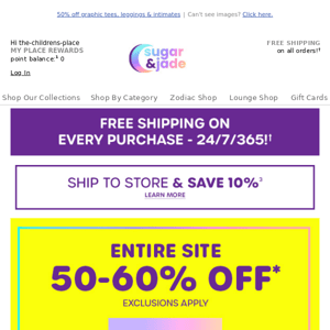 50-60% OFF ENTIRE SITE! 🛍️Plus, free shipping (!!)