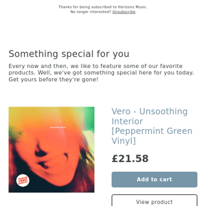 NEW! Vero - Unsoothing Interior [Peppermint Green Vinyl]