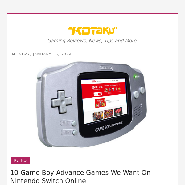 Game Boy Advance – Nintendo Switch Online