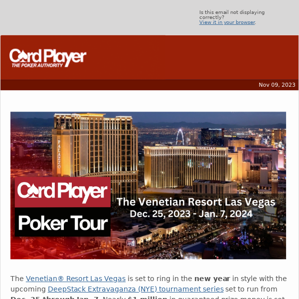 💰 Ring In The New Year With CPPT At The Venetian Resort Las Vegas