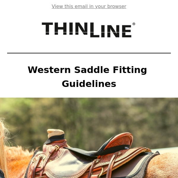 Saddle Fitting Guidelines For Western Saddles - Thin Line Global