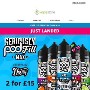 NEW from Doozy - Seriously Pod Fill Max E-Liquids!