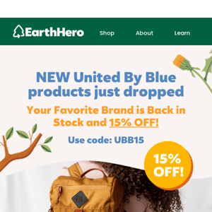 15% OFF United By Blue! 🌎