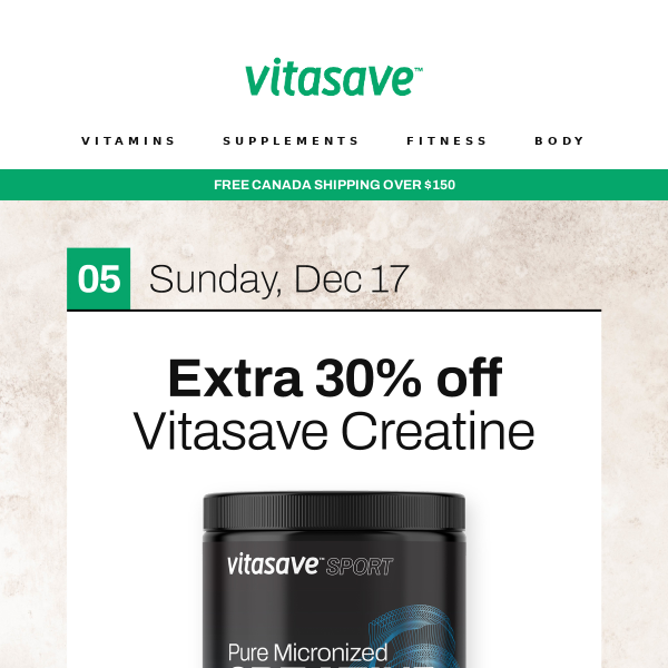 Extra 30% OFF Vitasave Creatine