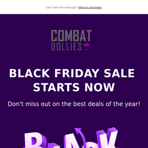 Black Friday Sale Starts Now