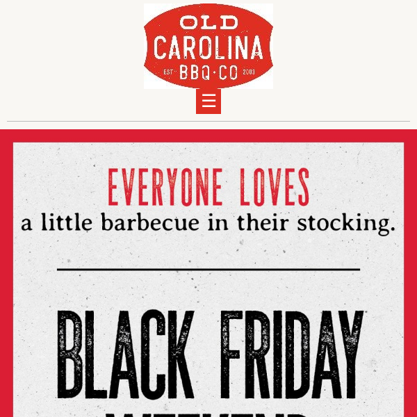 Get 20% off Old Carolina Gift Cards all Weekend Long