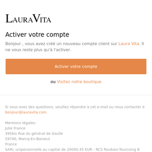 Activation du compte client