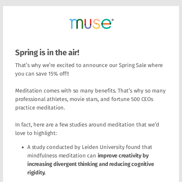 Muse Spring Sale Ending Soon!