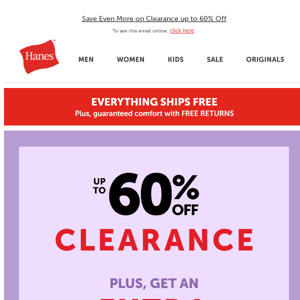 LTO: Extra 20% Off Clearance + Free Shipping