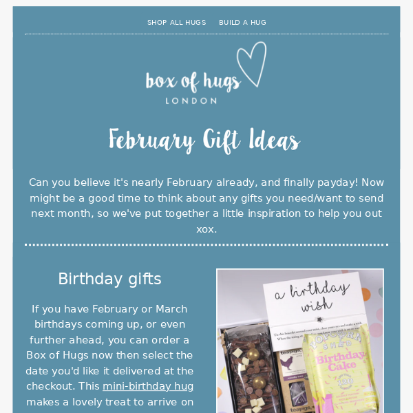 Need Gift Ideas For Feb? How About A Hug In The Post?