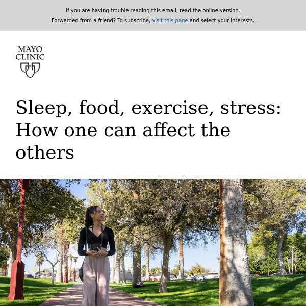 Just fix one: Sleep, food, exercise, stress