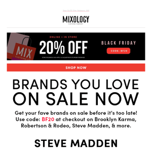 20% off brands you ❤️